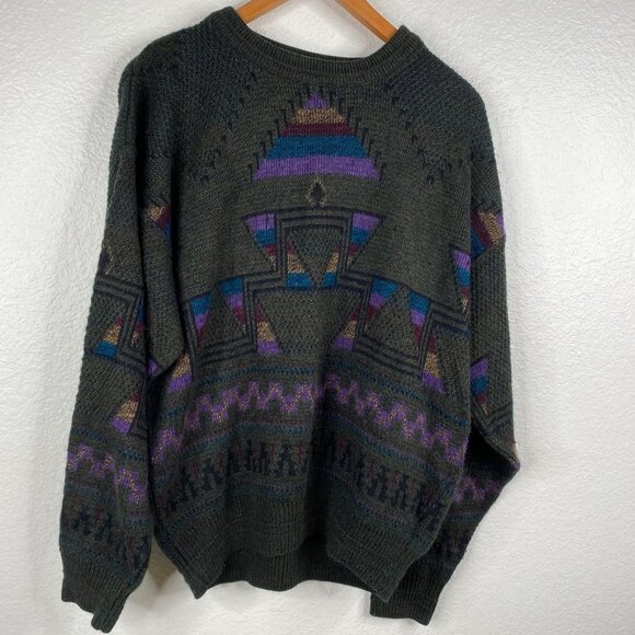 Jantzen Other - Vtg Jantzen Sweater Men's Multicolor Sz L Oversized Preppy Grunge Pullover